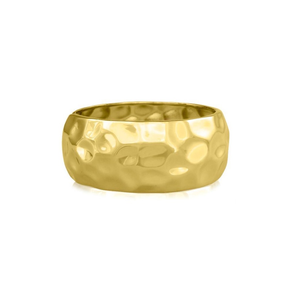 New Gold Hammered Passisna Hinged Bangle Bracelet
